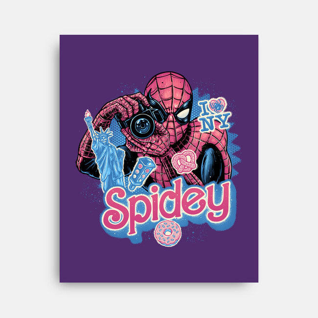 Spidey In New York City-None-Stretched-Canvas-glitchygorilla