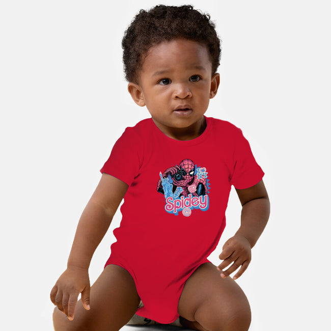 Spidey In New York City-Baby-Basic-Onesie-glitchygorilla