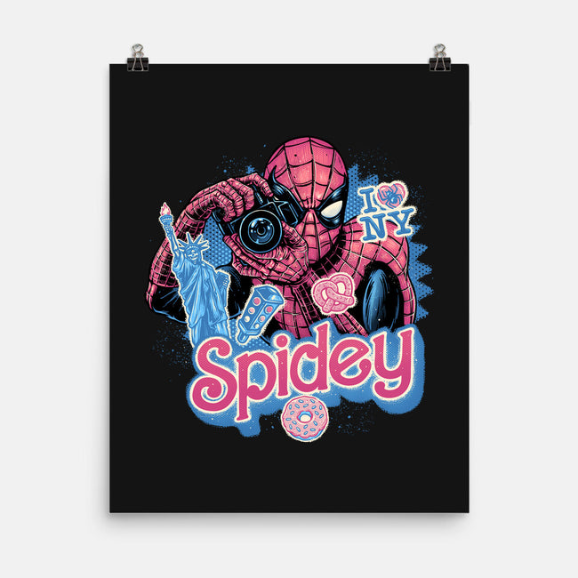 Spidey In New York City-None-Matte-Poster-glitchygorilla