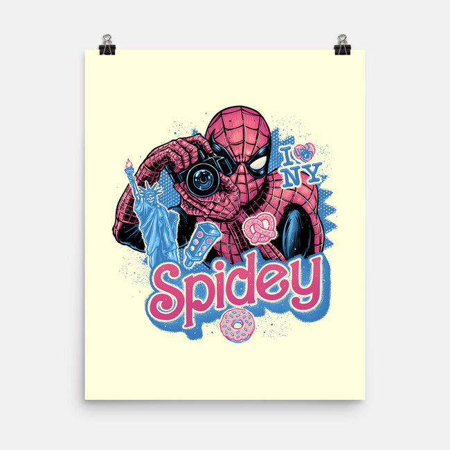 Spidey In New York City-None-Matte-Poster-glitchygorilla