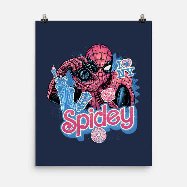 Spidey In New York City-None-Matte-Poster-glitchygorilla