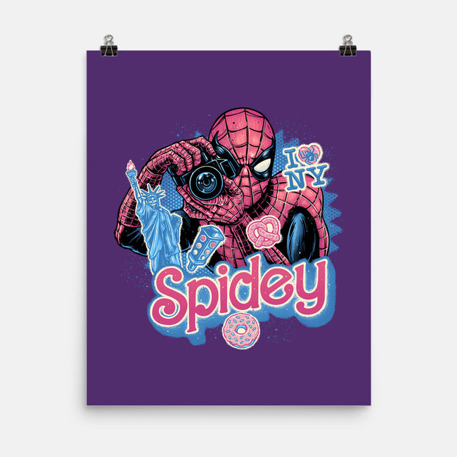 Spidey In New York City-None-Matte-Poster-glitchygorilla