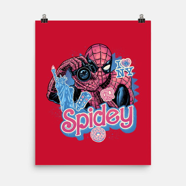 Spidey In New York City-None-Matte-Poster-glitchygorilla