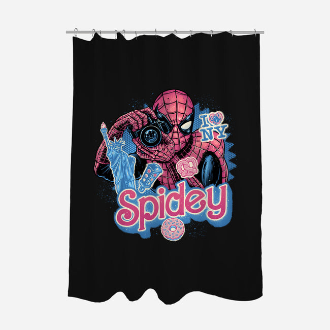 Spidey In New York City-None-Polyester-Shower Curtain-glitchygorilla
