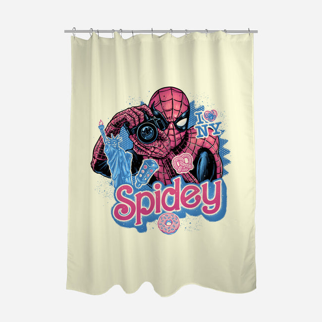 Spidey In New York City-None-Polyester-Shower Curtain-glitchygorilla