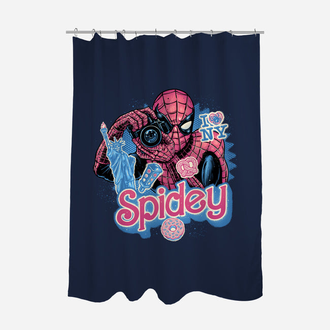 Spidey In New York City-None-Polyester-Shower Curtain-glitchygorilla