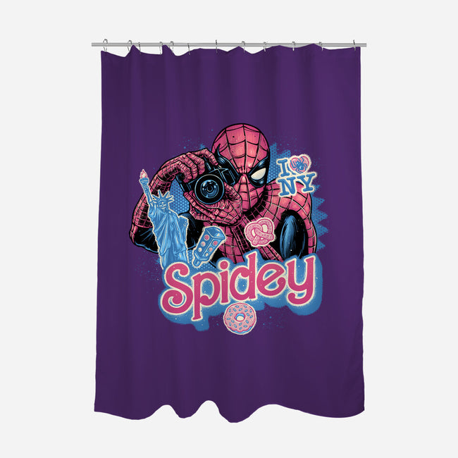 Spidey In New York City-None-Polyester-Shower Curtain-glitchygorilla
