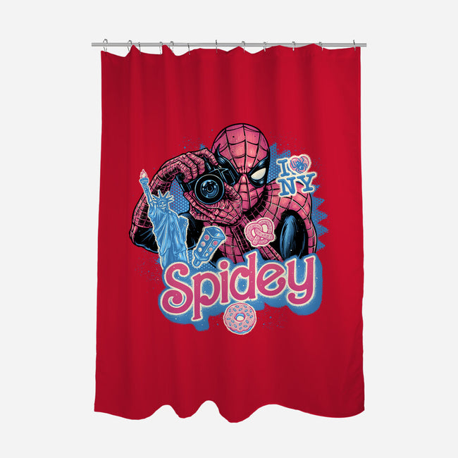 Spidey In New York City-None-Polyester-Shower Curtain-glitchygorilla