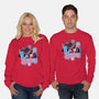 Spidey In New York City-Unisex-Crew Neck-Sweatshirt-glitchygorilla