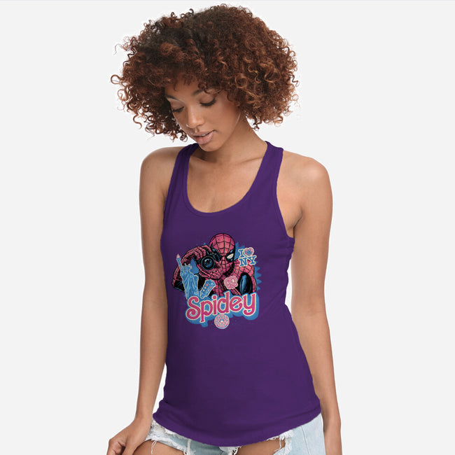 Spidey In New York City-Womens-Racerback-Tank-glitchygorilla