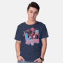 Spidey In New York City-Mens-Basic-Tee-glitchygorilla