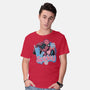Spidey In New York City-Mens-Basic-Tee-glitchygorilla
