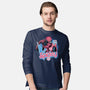 Spidey In New York City-Mens-Long Sleeved-Tee-glitchygorilla