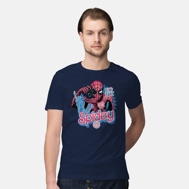 Spidey In New York City-Mens-Premium-Tee-glitchygorilla