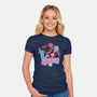 Spidey In New York City-Womens-Fitted-Tee-glitchygorilla