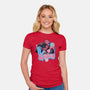Spidey In New York City-Womens-Fitted-Tee-glitchygorilla