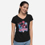 Spidey In New York City-Womens-V-Neck-Tee-glitchygorilla
