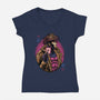 Lord Of Cards-Womens-V-Neck-Tee-glitchygorilla