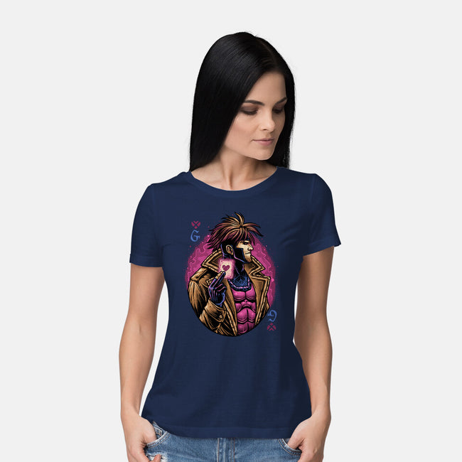 Lord Of Cards-Womens-Basic-Tee-glitchygorilla