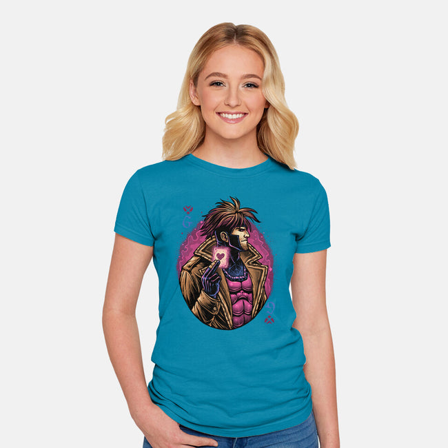 Lord Of Cards-Womens-Fitted-Tee-glitchygorilla
