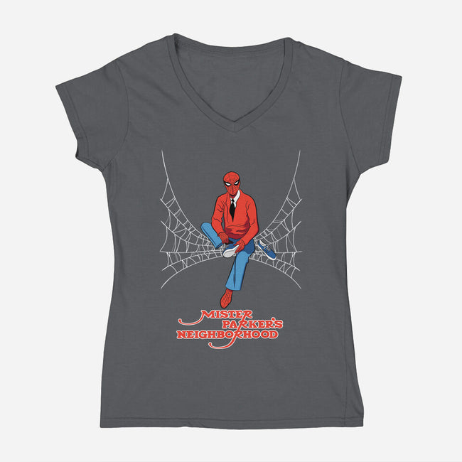 Mister Parker's Neighborhood-Womens-V-Neck-Tee-kentcribbs