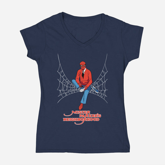 Mister Parker's Neighborhood-Womens-V-Neck-Tee-kentcribbs