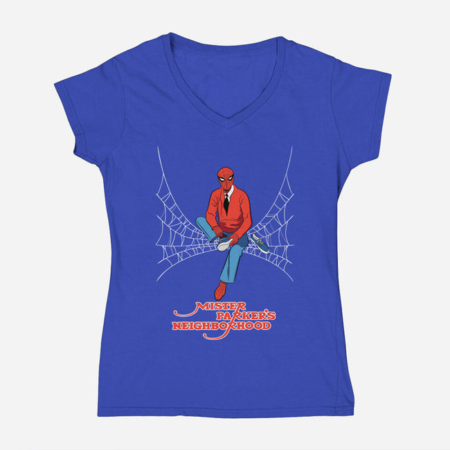 Mister Parker's Neighborhood-Womens-V-Neck-Tee-kentcribbs