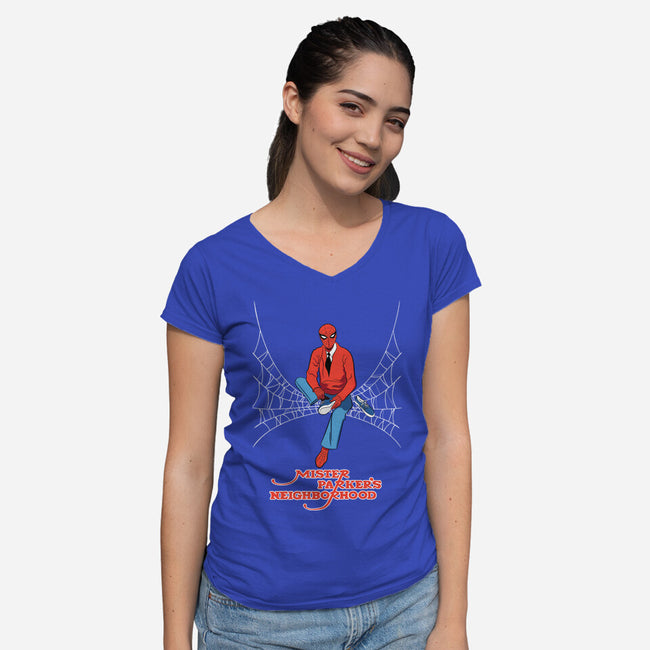 Mister Parker's Neighborhood-Womens-V-Neck-Tee-kentcribbs
