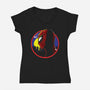 Spidey Tracy-Womens-V-Neck-Tee-dandingeroz