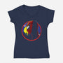 Spidey Tracy-Womens-V-Neck-Tee-dandingeroz