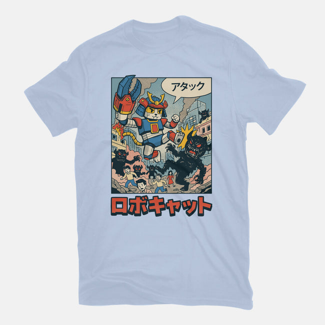 Robocat Attack-Mens-Basic-Tee-GODZILLARGE