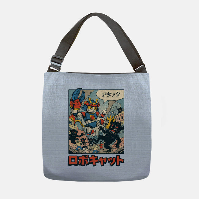 Robocat Attack-None-Adjustable Tote-Bag-GODZILLARGE