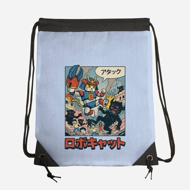 Robocat Attack-None-Drawstring-Bag-GODZILLARGE