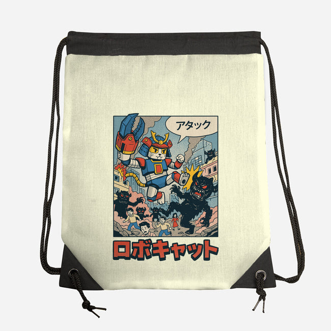 Robocat Attack-None-Drawstring-Bag-GODZILLARGE