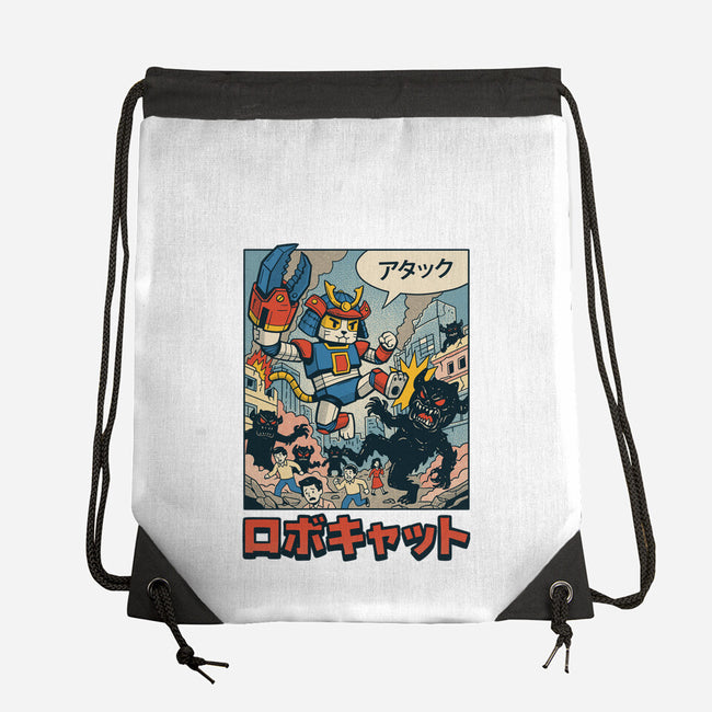 Robocat Attack-None-Drawstring-Bag-GODZILLARGE
