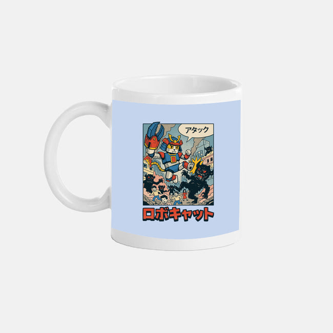 Robocat Attack-None-Mug-Drinkware-GODZILLARGE