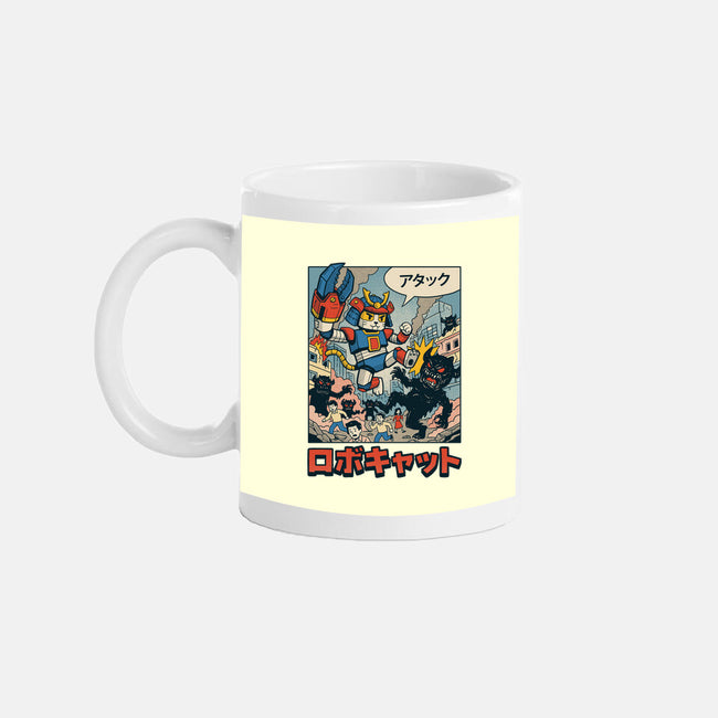 Robocat Attack-None-Mug-Drinkware-GODZILLARGE