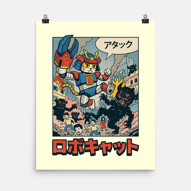 Robocat Attack-None-Matte-Poster-GODZILLARGE