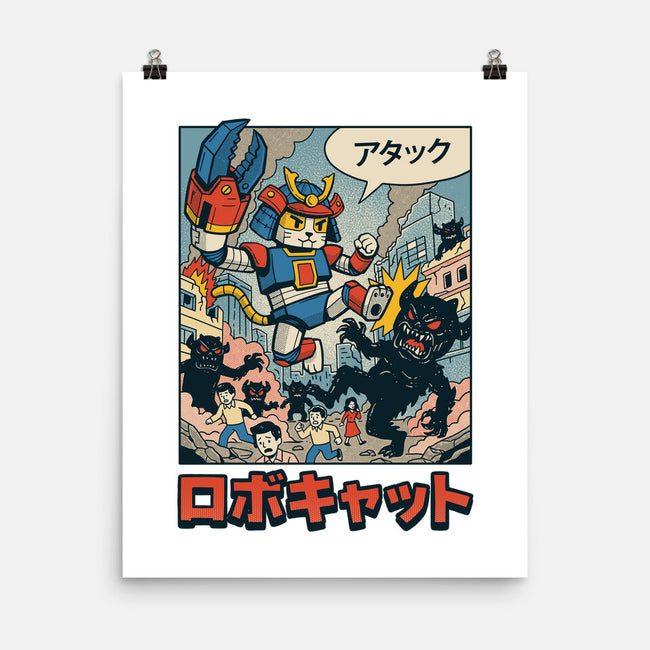 Robocat Attack-None-Matte-Poster-GODZILLARGE