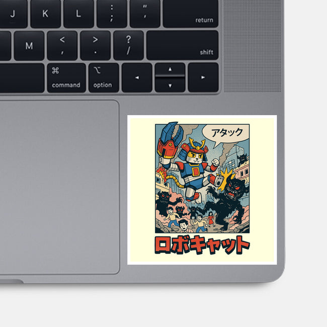 Robocat Attack-None-Glossy-Sticker-GODZILLARGE