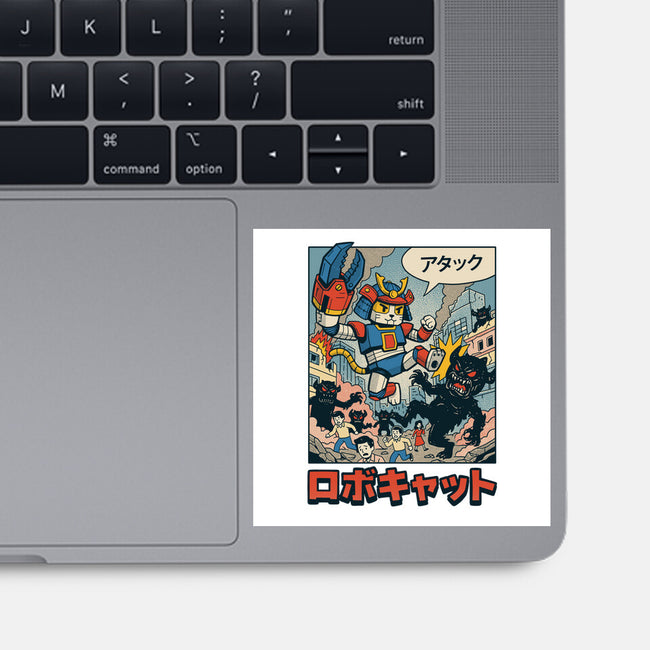 Robocat Attack-None-Glossy-Sticker-GODZILLARGE