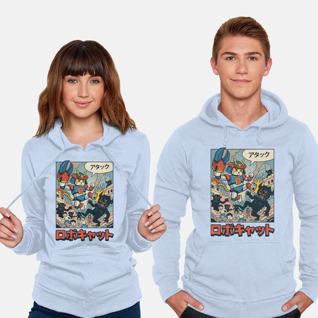 Robocat Attack-Unisex-Pullover-Sweatshirt-GODZILLARGE