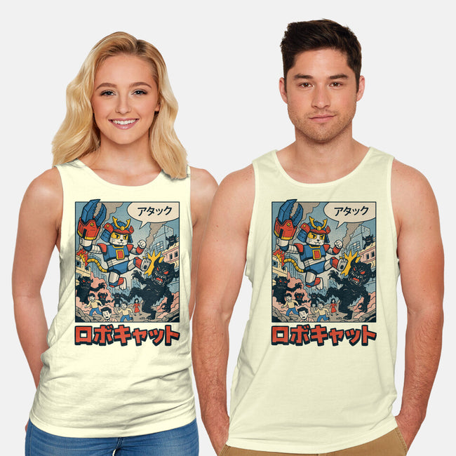 Robocat Attack-Unisex-Basic-Tank-GODZILLARGE
