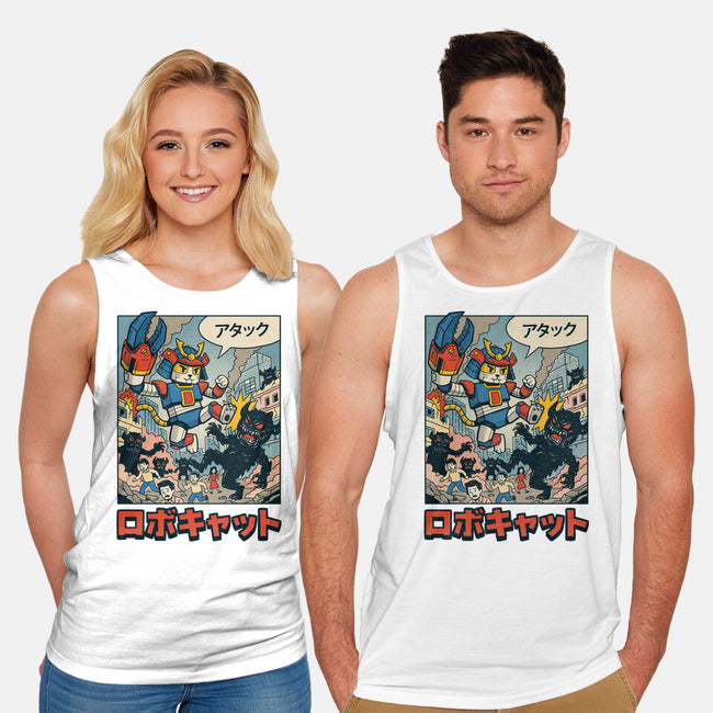 Robocat Attack-Unisex-Basic-Tank-GODZILLARGE