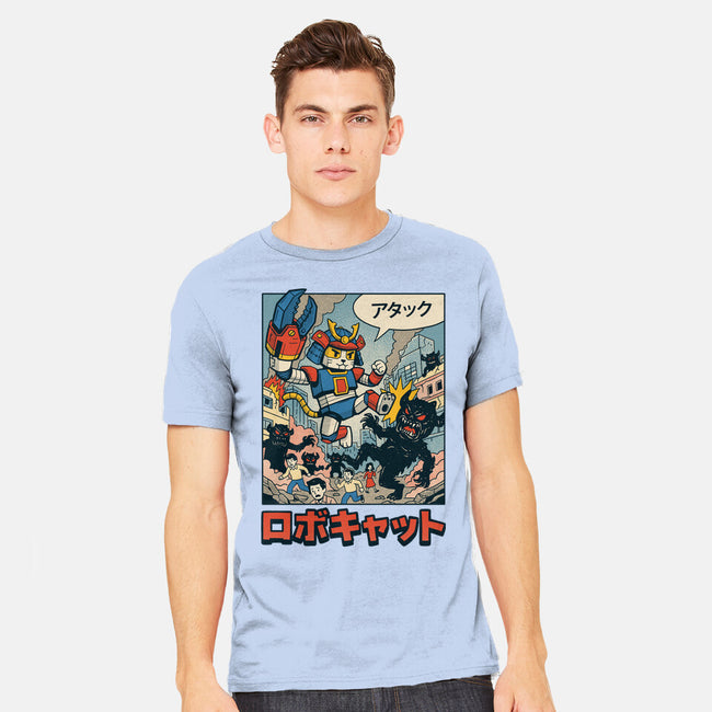 Robocat Attack-Mens-Heavyweight-Tee-GODZILLARGE