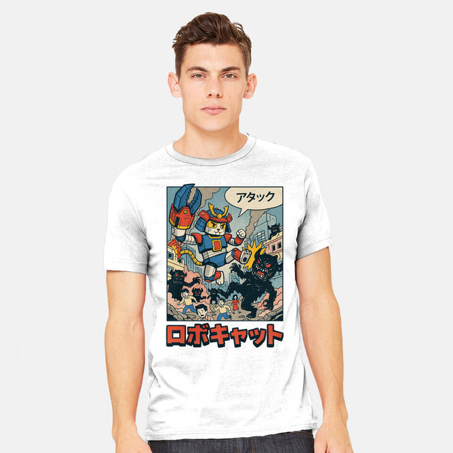 Robocat Attack-Mens-Heavyweight-Tee-GODZILLARGE