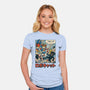 Robocat Attack-Womens-Fitted-Tee-GODZILLARGE