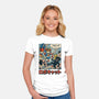 Robocat Attack-Womens-Fitted-Tee-GODZILLARGE