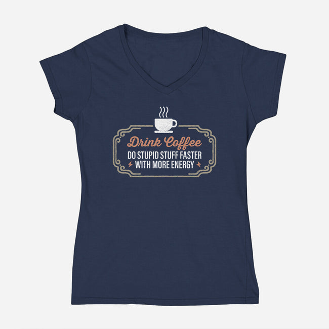 Stupid Stuff Faster-Womens-V-Neck-Tee-Popnotic