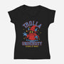 Trolla University-Womens-V-Neck-Tee-OPIPPI